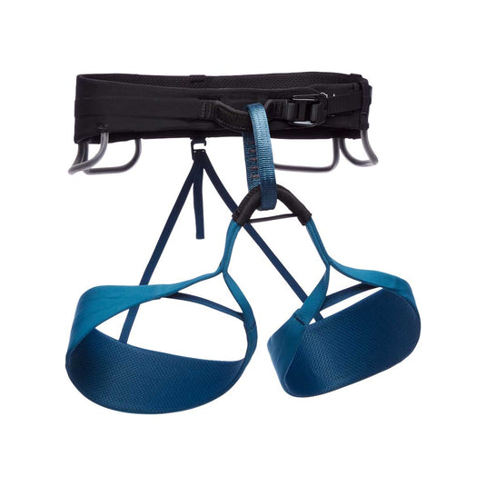 black diamond mens solution climbing harness fixed leg loops astral blue 1
