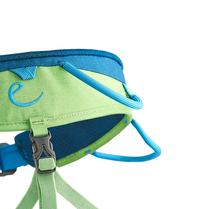 Load image into Gallery viewer, edelrid jay mens climbing harness pepper green detail

