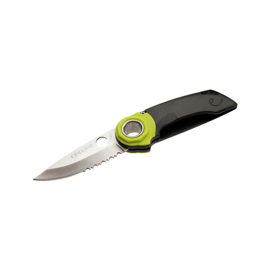 edelrid rope tooth climbing rescue single handed knife