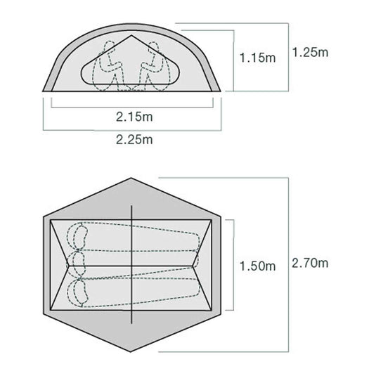 exped lyra 3 person tent dimensions