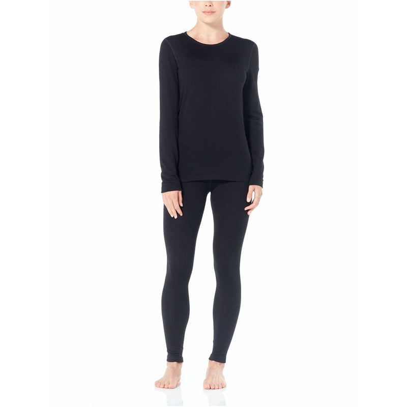 Load image into Gallery viewer, icebreaker womens 260 tech long sleeve crewe base layer black on body 3
