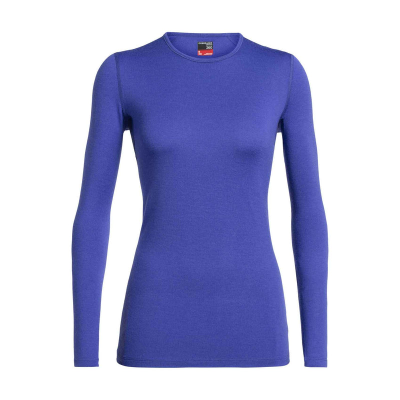 Load image into Gallery viewer, icebreaker womens 260 tech long sleeve crewe base layer mystic
