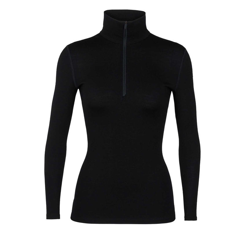 Load image into Gallery viewer, icebreaker womens 260 tech long sleeve half zip black 1
