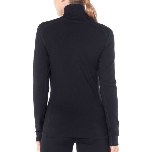 icebreaker womens 260 tech long sleeve half zip black on body 2
