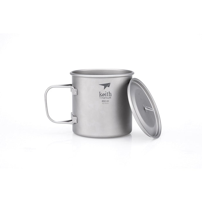 keith titanium 650ml single wall cup camp pot