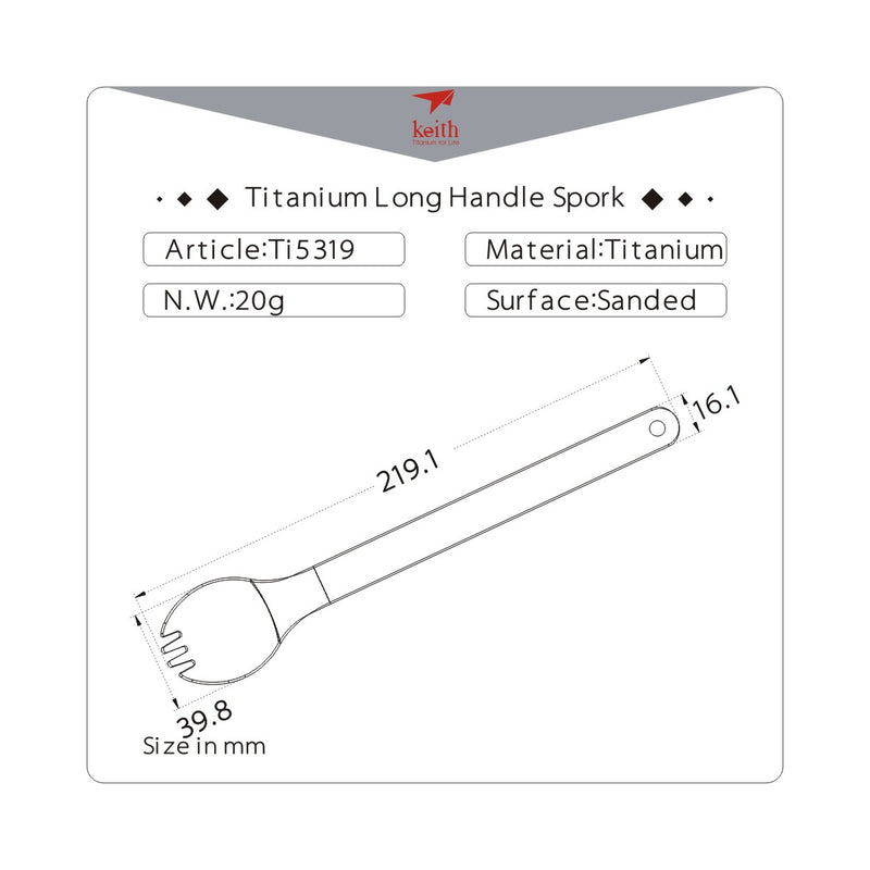 Load image into Gallery viewer, keith titanium Long handle camp Spork 4
