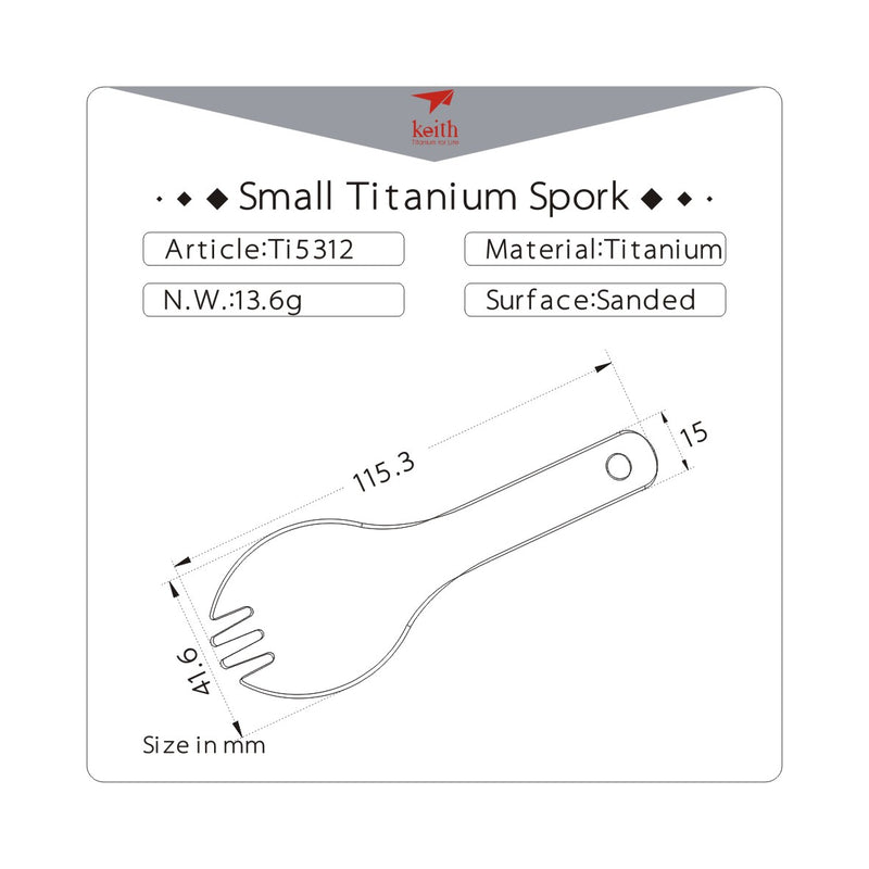 Load image into Gallery viewer, keith titanium small spork 3
