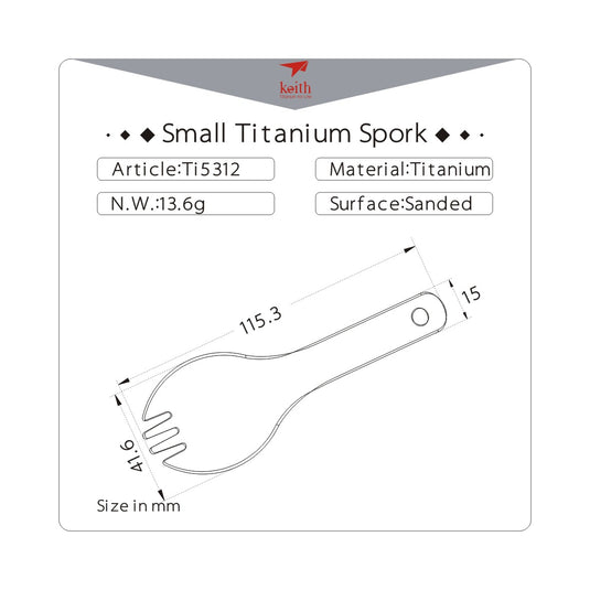 keith titanium small spork 3