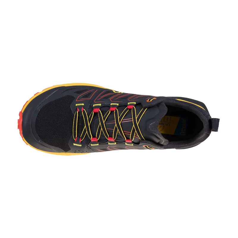 Load image into Gallery viewer, la sportiva mens jackal trail running shoe black yellow 3

