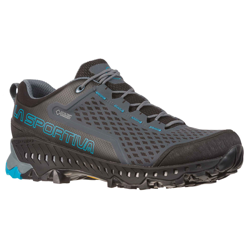 Load image into Gallery viewer, la sportiva mens spire gtx slate tropic blue hiking side front
