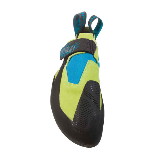 la sportiva python rock shoe 2019 lime green blue toe