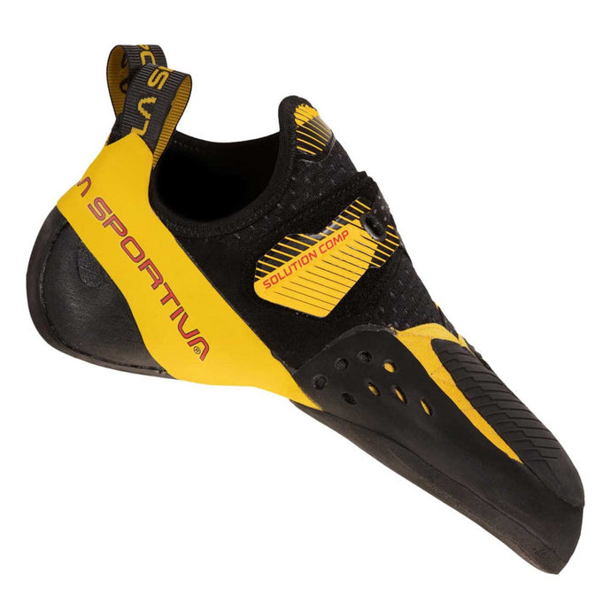 la sportiva solution comp mens rock climbing shoe black yellow 1