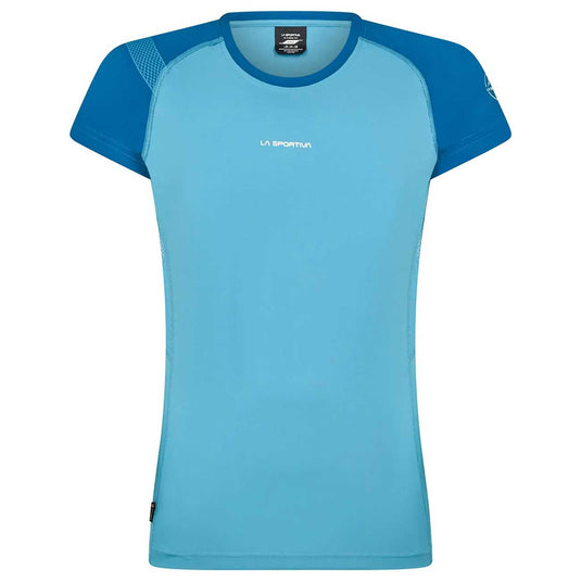 la sportiva womens move trail running t shirt pacific blue neptune 1