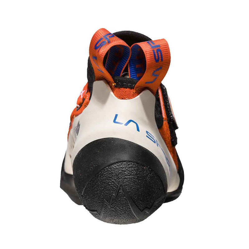 Load image into Gallery viewer, la sportiva womens solution climbing shoe white lily orange heel
