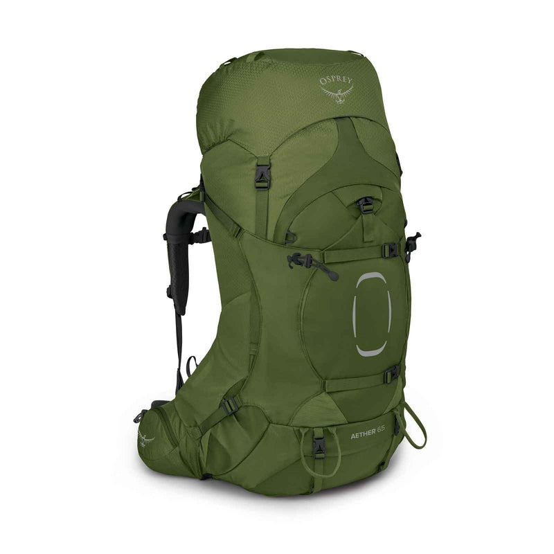 Load image into Gallery viewer, osprey aether 65 mens hiking backpack garlic mustart green 1
