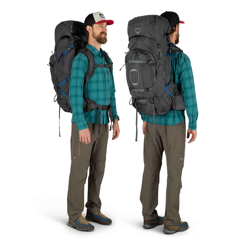 Load image into Gallery viewer, osprey aether plus 70 hiking pack eclipse grey 3
