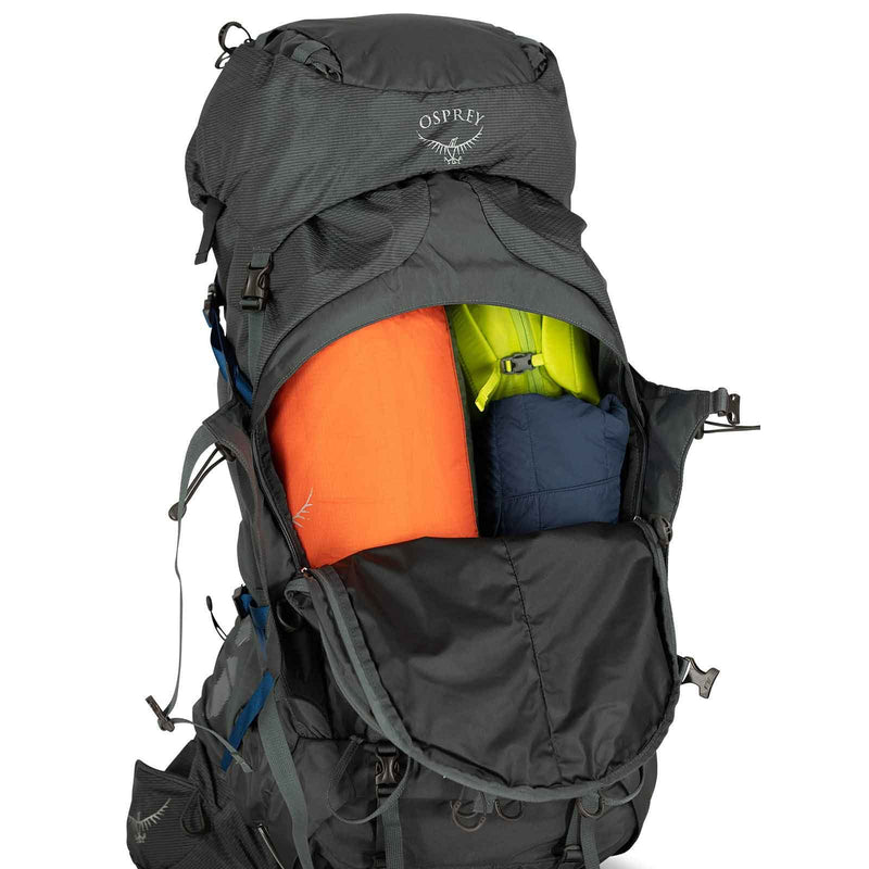 Load image into Gallery viewer, osprey aether plus 70 hiking pack eclipse grey 4
