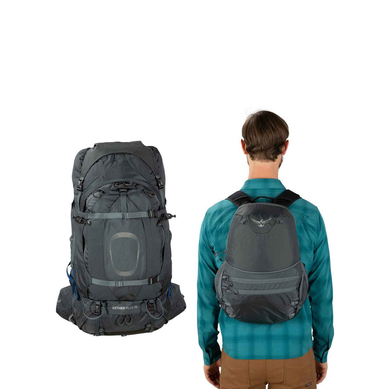 Load image into Gallery viewer, osprey aether plus 70 hiking pack eclipse grey 5

