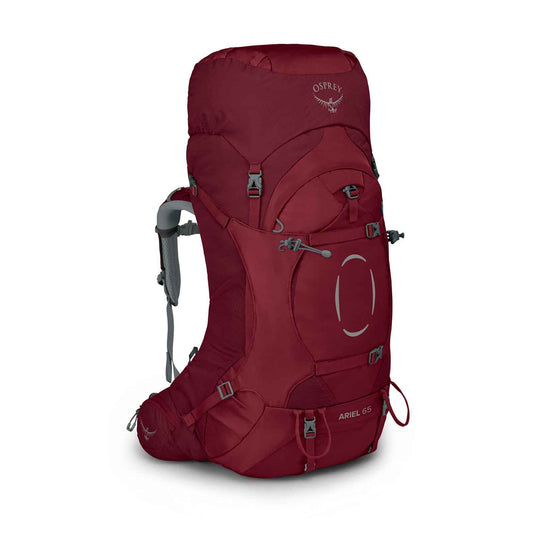 osprey ariel 65 womens hiking pack claret red 1
