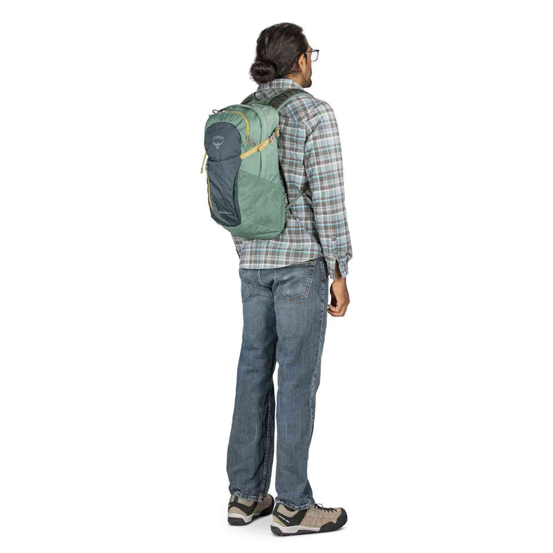Load image into Gallery viewer, osprey daylite plus backpack on body
