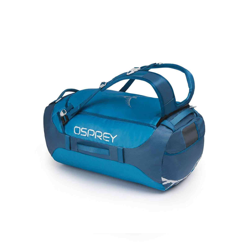 Load image into Gallery viewer, osprey transporter 65 duffel bag kingfisher blue
