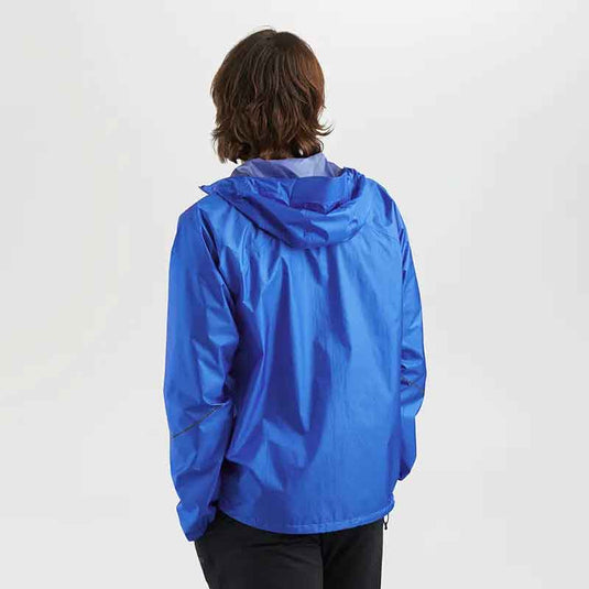 outdoor research mens helium rain jacket ultralight shell azure 3