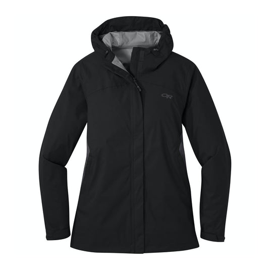outdoor research womens apollo stretch rain jacket black storm