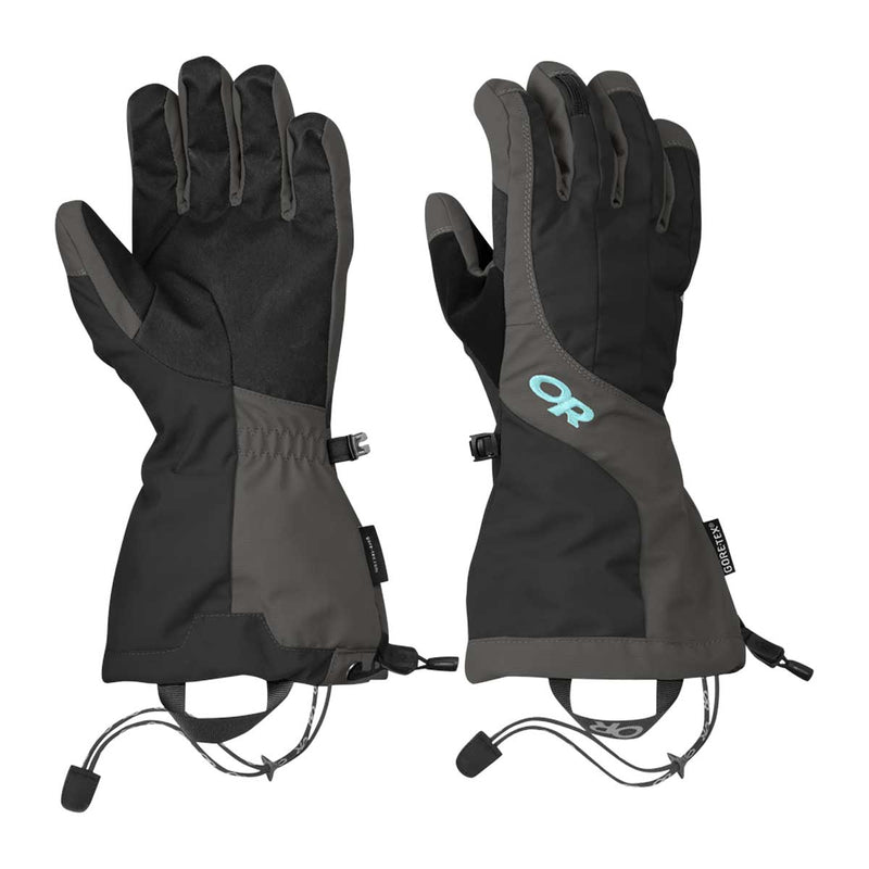 Load image into Gallery viewer, outdoor research womens arete glove gtx black charcoal shell
