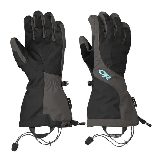 outdoor research womens arete glove gtx black charcoal shell
