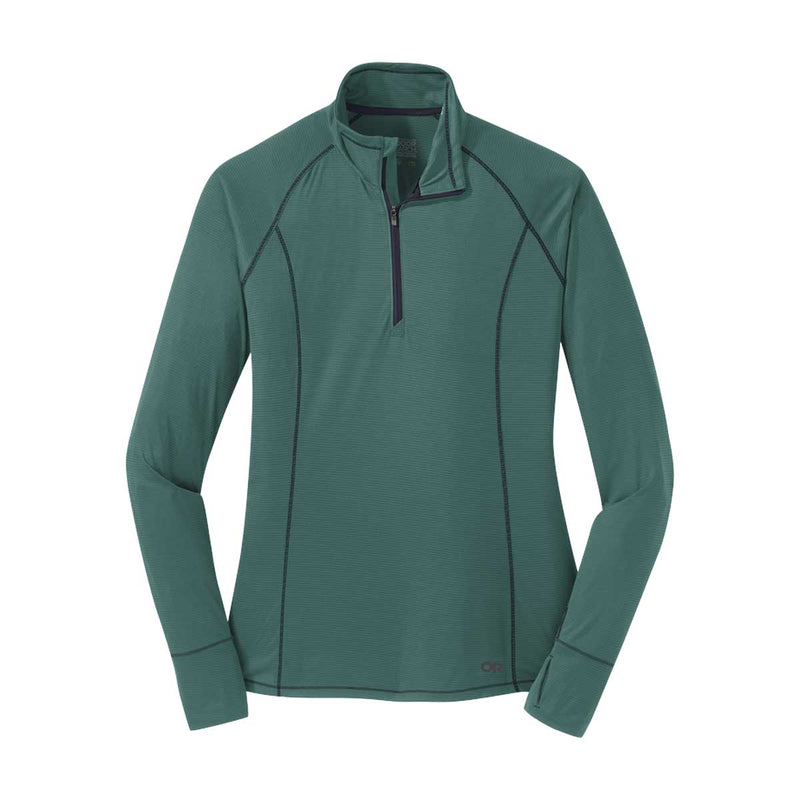 Load image into Gallery viewer, outdoor research womens echo LS quarter zip blue spruce
