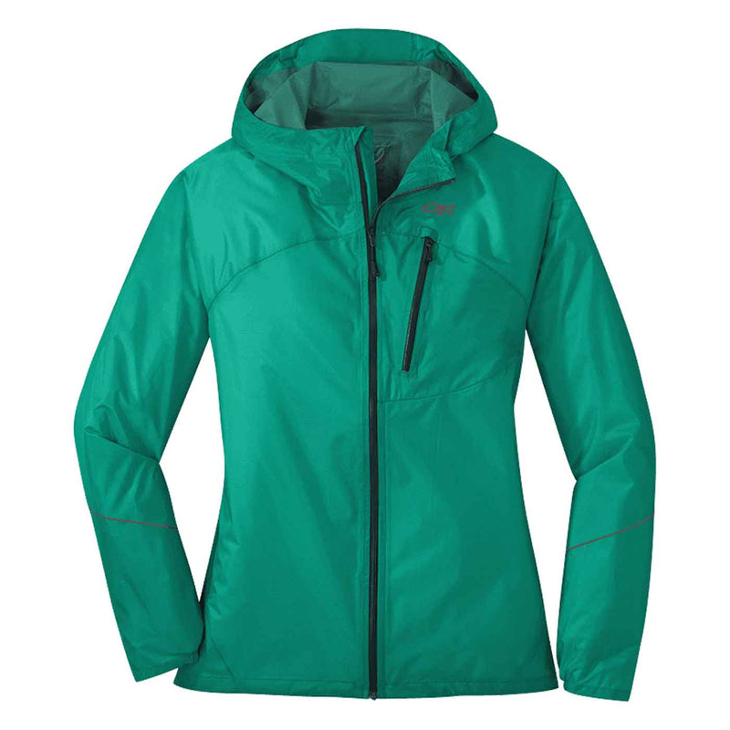 Load image into Gallery viewer, outdoor research womens helium rain jacket 2020 jade 1
