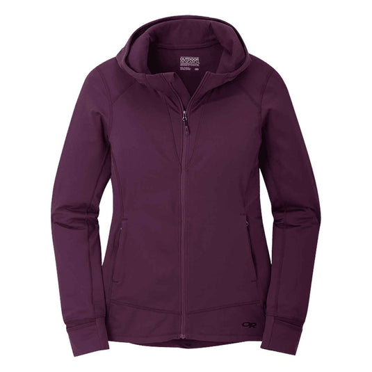 outdoor research womens melody fleece hoodie black berry 1