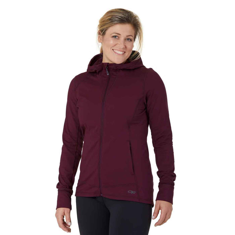 Load image into Gallery viewer, outdoor research womens melody fleece hoodie black berry 2
