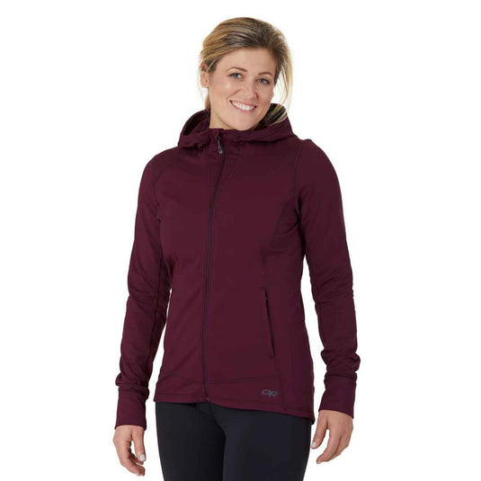 outdoor research womens melody fleece hoodie black berry 2