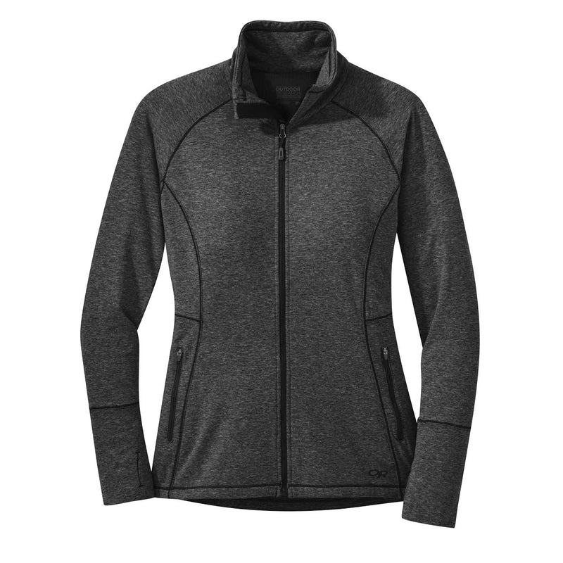 Load image into Gallery viewer, outdoor research womens melody full zip fleece jacket black heather 1 
