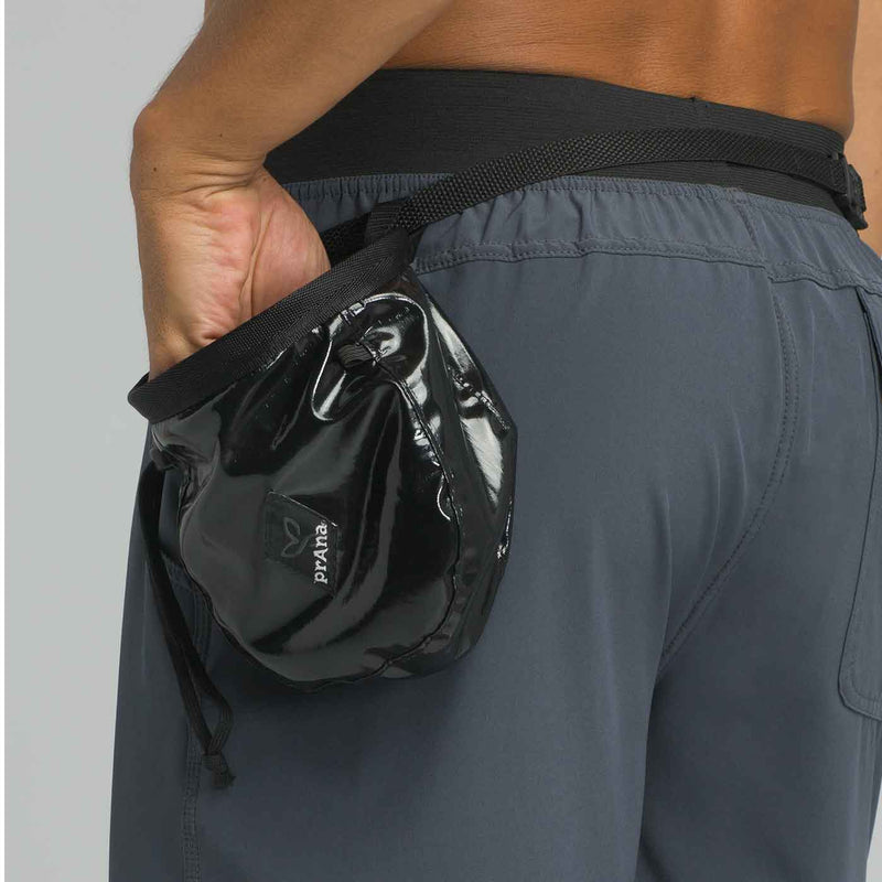 Load image into Gallery viewer, prana chalk bag with belt shiny black
