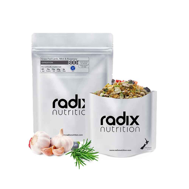 Load image into Gallery viewer, radix nutrition freeze dried food expedition 800 grass fed lamb mint rosemary 1
