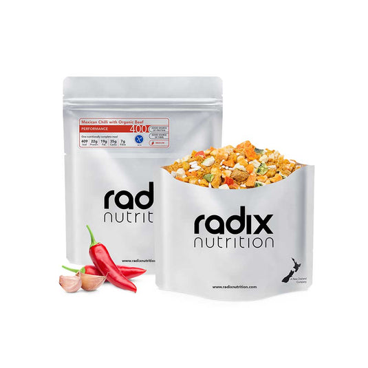 radix nutrition freeze dried food performance 400 mexican chilli with organic beef 1