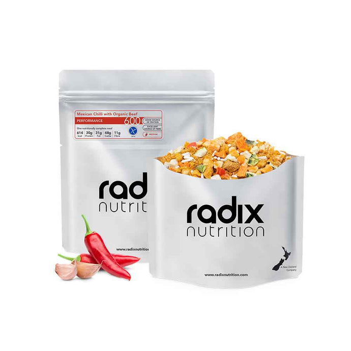 radix nutrition freeze dried food performance 600 mexican chilli with organic beef 1