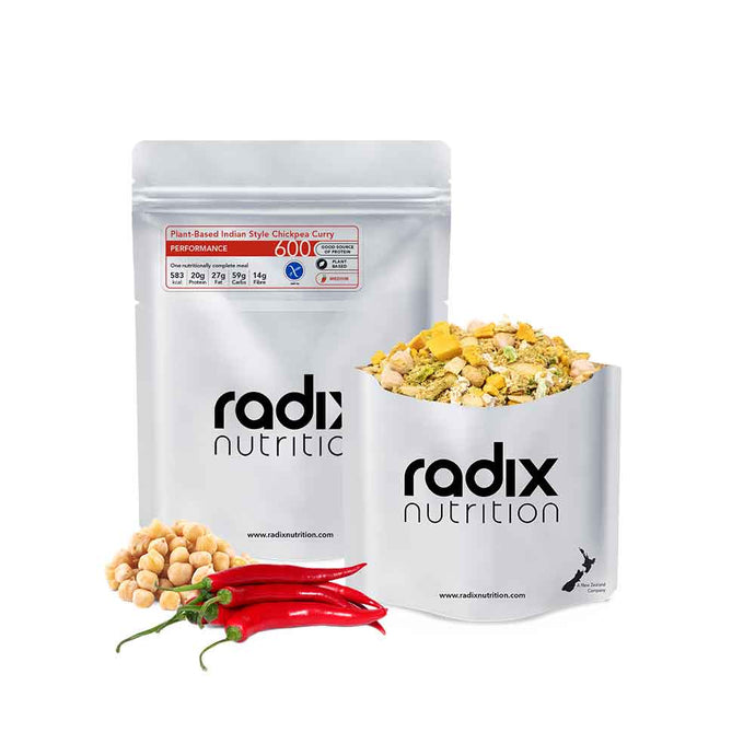 radix nutrition freeze dried food performance 600 plant based indian style chickpea curry 1