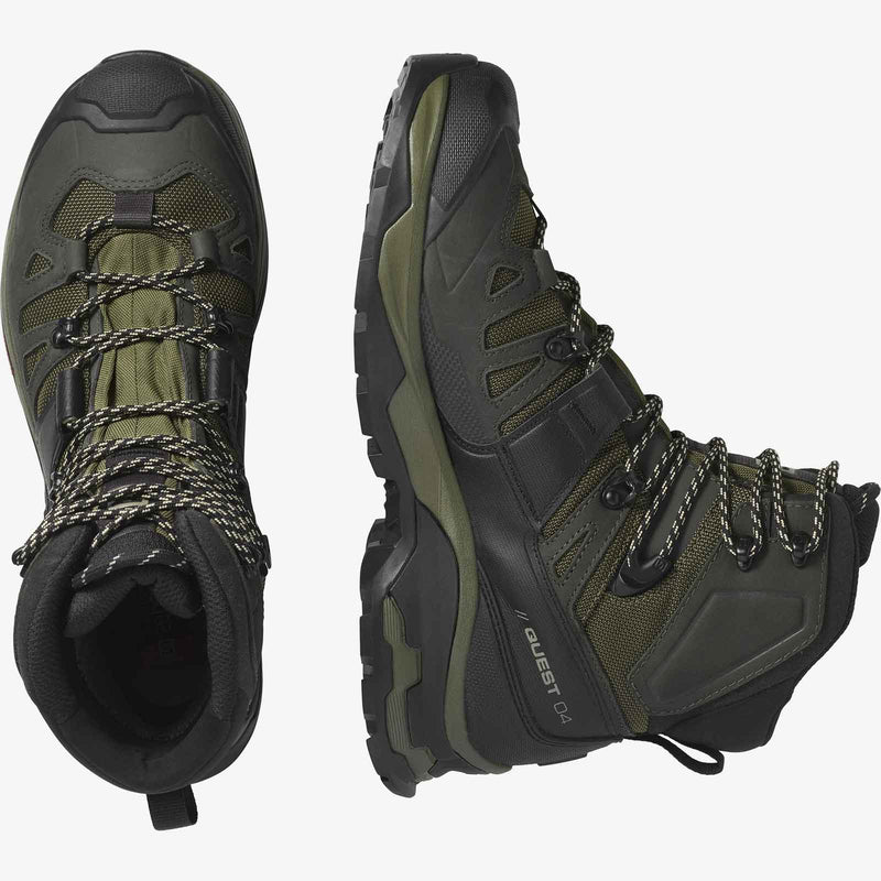Load image into Gallery viewer, salomon mens quest 4 gtx hiking boots olive night peat safari 2
