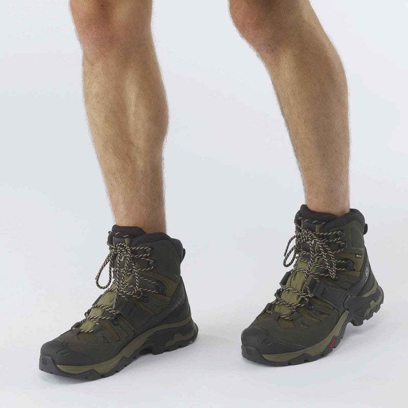 Load image into Gallery viewer, salomon mens quest 4 gtx hiking boots olive night peat safari 7
