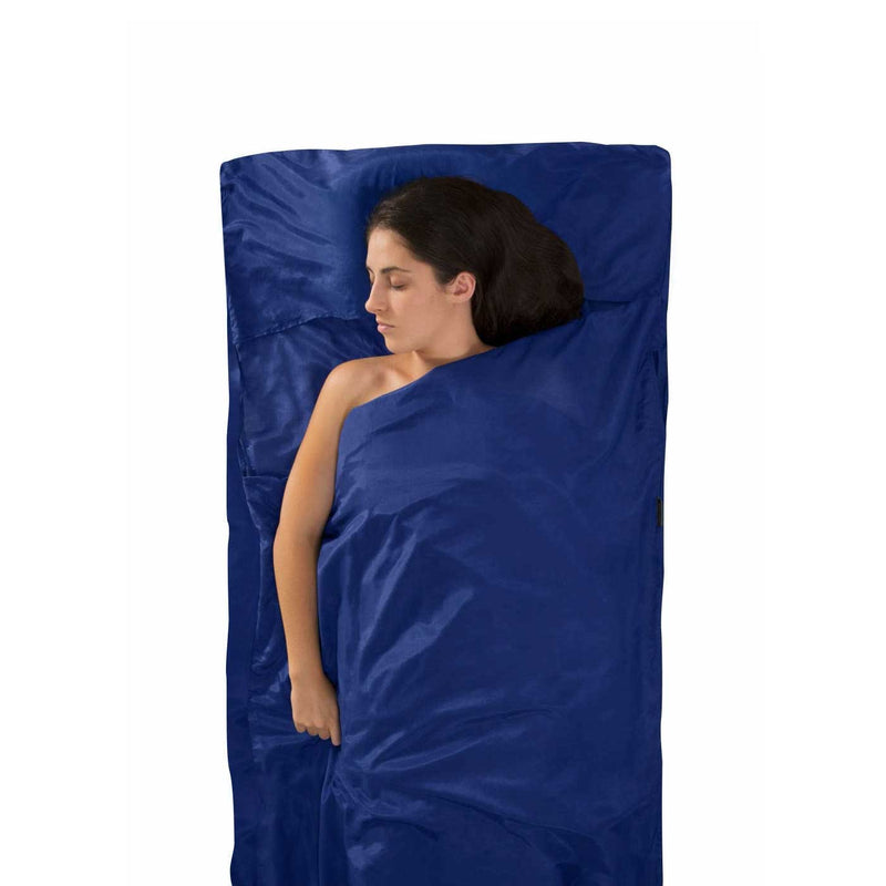 Load image into Gallery viewer, sea to summit silk cotton sleeping bag liner traveller navy

