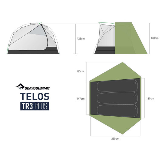 sea to summit telos TR3 PLUS ultralight backpacking tent 5 dimensions