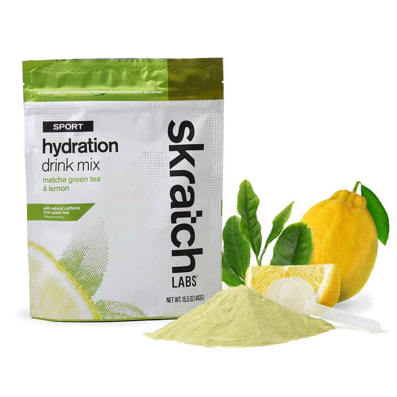Load image into Gallery viewer, Sport Hydration Drink Mix, Matcha Green Tea &amp; Lemons, 20-Serving Resealable Pouch
