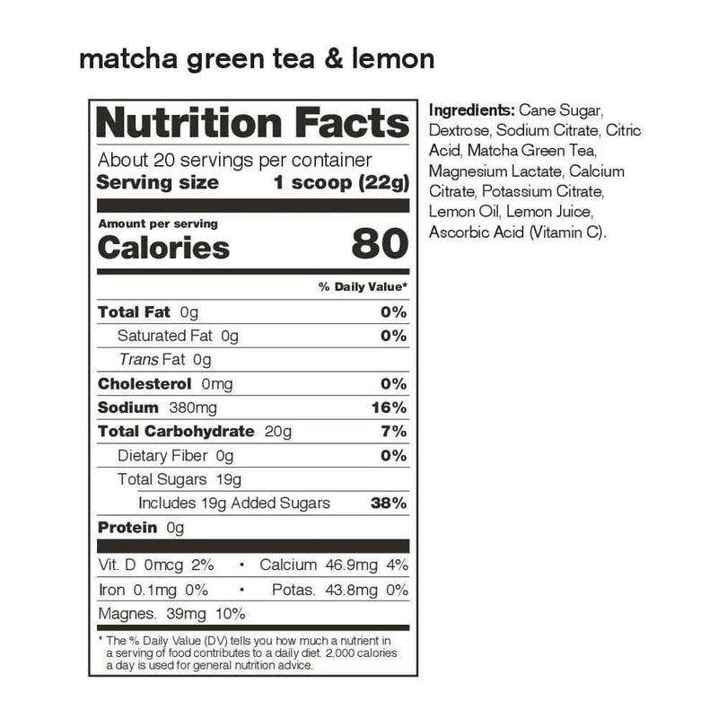 Load image into Gallery viewer, Sport Hydration Drink Mix, Matcha Green Tea &amp; Lemons, 20-Serving Resealable Pouch
