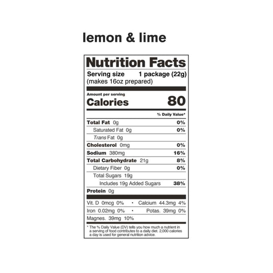 skratch labs sport hydration drink mix single serve lemon and lime nutrition information