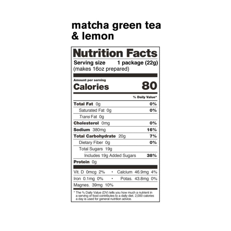 Load image into Gallery viewer, skratch labs sport hydration drink mix single serve matcha green tea and lemon nutrition information
